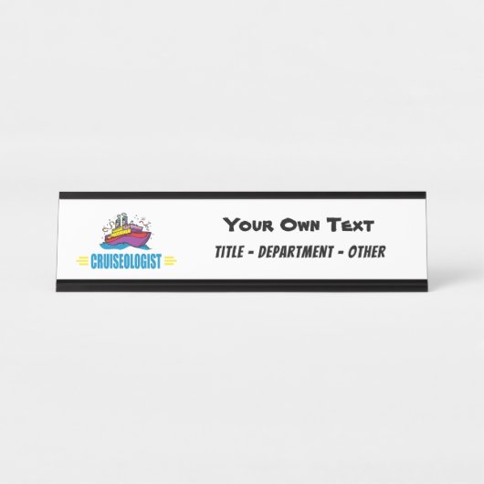 Porte-nom Pour Bureau Funny Cruise Ship (Devant)
