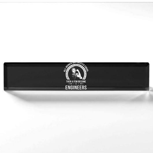 Porte-nom Pour Bureau Funny Engineer For All Women (Devant)