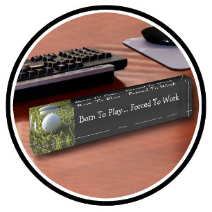 Porte-nom Pour Bureau Funny Executive Office Golf Thème