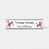 Porte-nom Pour Bureau Funny Halloween sang d'horreur éclaboussé (Devant)