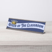 Porte-nom Pour Bureau Funny Queen Of The Classroom Enseignant (Devant)