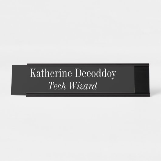 Porte-nom Pour Bureau Funny Tech Wizard Black (Devant)