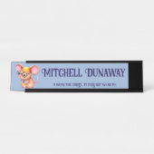 Porte-nom Pour Bureau Furry Cheese Man Business Mouse Tie Glasses Nerdy (Devant)