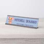 Porte-nom Pour Bureau Furry Cheese Man Business Mouse Tie Glasses Nerdy (Devant)