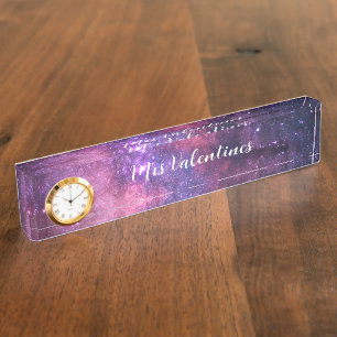 Porte-nom Pour Bureau Galaxy Space Milky Way Enseignant École Cute Moder