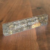 Porte-nom Pour Bureau Galets Brown et gris naturel Abstrait (Taille)