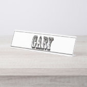 Porte-nom Pour Bureau Gary Mens Nom Logo, (Devant)