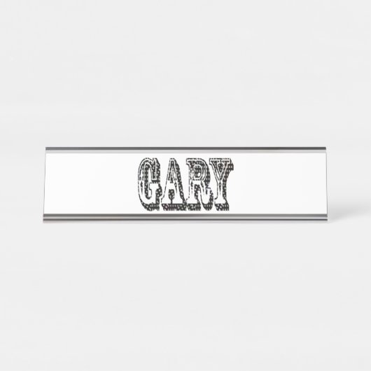 Porte-nom Pour Bureau Gary Mens Nom Logo, (Devant)