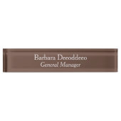 Porte-nom Pour Bureau General Manager Brown Acrylic (Devant)