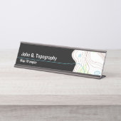 Porte-nom Pour Bureau Géologue, Cartographe Carte topographique (Devant)