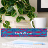 Porte-nom Pour Bureau Géométrie rouge étoile et bleu
