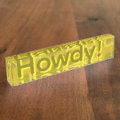 Porte-nom Pour Bureau Géométrique jaune  (Taille)