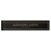 Porte-nom Pour Bureau Gestionnaire de bureau moderne Black Gold (Devant)