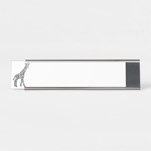 Porte-nom Pour Bureau Girafe tribale (Devant)