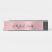 Porte-nom Pour Bureau Girly Blush Pink Metallic (Devant)