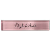 Porte-nom Pour Bureau Girly Blush Pink Metallic (Devant)