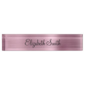 Porte-nom Pour Bureau Girly Light Pink Metallic (Devant)