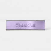 Porte-nom Pour Bureau Girly Pale Purple Metallic Foil (Devant)