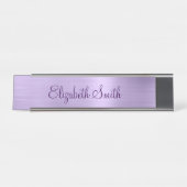 Porte-nom Pour Bureau Girly Pale Purple Metallic Foil (Devant)