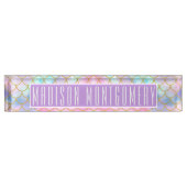 Porte-nom Pour Bureau Girly Pastel Ombre Gold Parties scintillant Nom de (Devant)