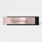 Porte-nom Pour Bureau Girly Rose Gold Metallic (Devant)