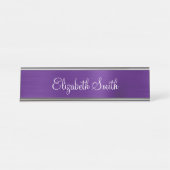 Porte-nom Pour Bureau Girly Royal Purple Metallic Foil (Devant)