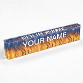 Porte-nom Pour Bureau Glace et flamme