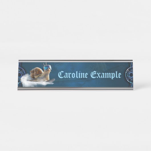 Porte-nom Pour Bureau Glacière que le reste, l'escargot de snowboard. (Devant)