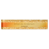 Porte-nom Pour Bureau Glam en dégradé de parties scintillant or (Devant)