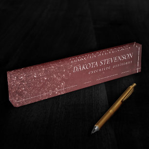 Porte-nom Pour Bureau Glimmery Henna Grunge Rouge glamour de sang rich