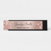 Porte-nom Pour Bureau Glitterie Rose or Gradient (Devant)