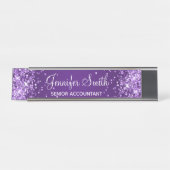 Porte-nom Pour Bureau Glitterie Royal Purple Gradient (Devant)