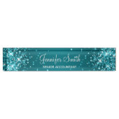 Porte-nom Pour Bureau Glitterie Turquoise foncé Gradient (Devant)