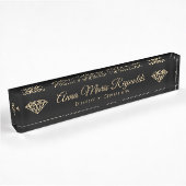 Porte-nom Pour Bureau Gold Diamants Professional