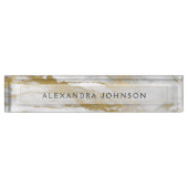 Porte-nom Pour Bureau Gold et Marbre blanc Professional Modern (Devant)