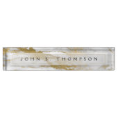 Porte-nom Pour Bureau Gold et Marbre blanc Professional Modern (Devant)