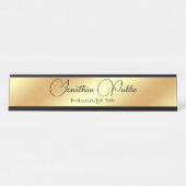 Porte-nom Pour Bureau Gold Look Moderne Élégante Typographie Modèle (Devant)