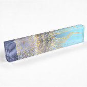Porte-nom Pour Bureau Gold Moon Sun Mandala Celestial Design