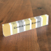 Porte-nom Pour Bureau Gold Silver Bronze Metal Hues (Taille)