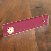 Porte-nom Pour Bureau Golden Treble Clef avec fleurs Roses (Taille)