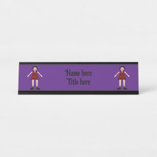 Porte-nom Pour Bureau Gothique Halloween Vampire Lady Custom