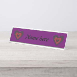 Porte-nom Pour Bureau Gothique Melting amour Coeur personnalisé