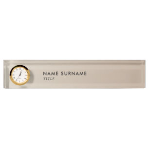 Porte-nom Pour Bureau Gradient beige en pastel minimaliste moderne Luxe