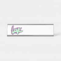 graffiti d'amour violet vert menthe typographie po