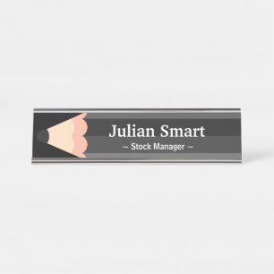 Porte-nom Pour Bureau Graphique crayon