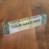 Porte-nom Pour Bureau Graphique de fleur d'Aloha de Hawaii tropical (Taille)