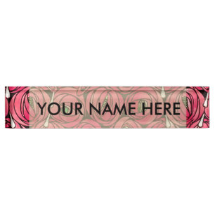 Porte-nom Pour Bureau Graphique rose Art Nouveau Rennie Macintosh