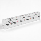 Porte-nom Pour Bureau Gray funeral business pattern