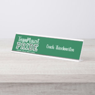 Porte-nom Pour Bureau Green School Pride Mascotte Nom du bureau Nom du b