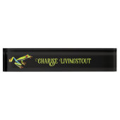 Porte-nom Pour Bureau Grenouille à feuilles rouges (Devant)